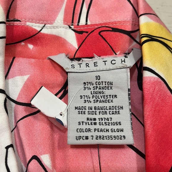 George Stretch Women Y2K Blazer 10 Cropped Stretch Shoulder Pads Floral Abstract - Picture 3 of 7